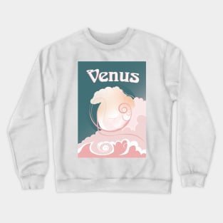 Venus - Art Nouveau Space Travel Poster Crewneck Sweatshirt